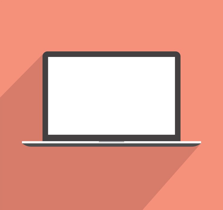 Vector ilustración portátil mínima tecnología aislada dispositivo moderno pantalla en blanco icono plano
