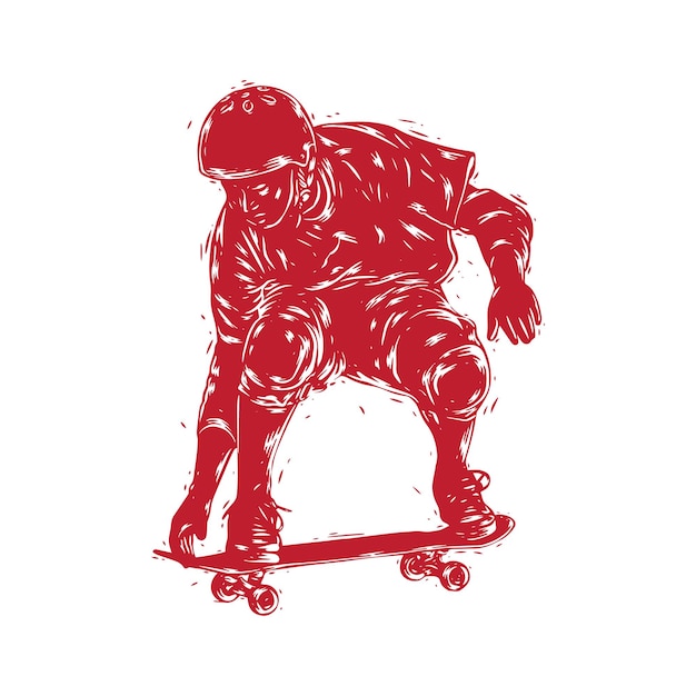 Ilustración de pose de patineta