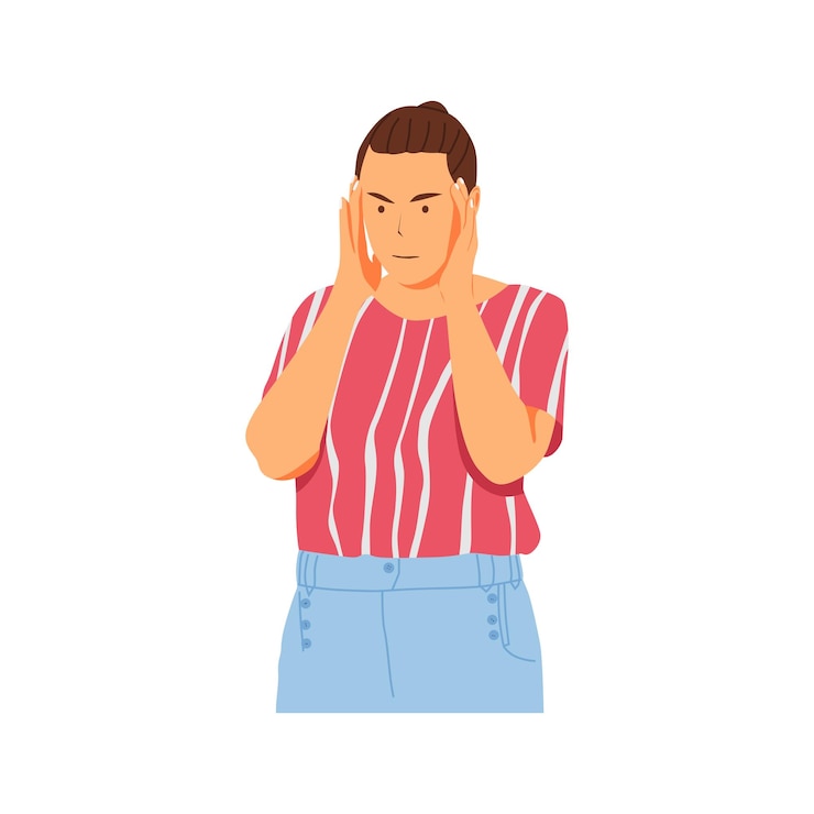 Vector ilustración de pose de persona de dolor de cabeza