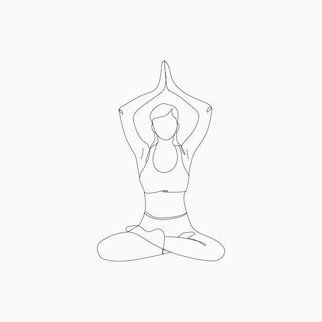 Ilustración de pose de yoga de inhalación