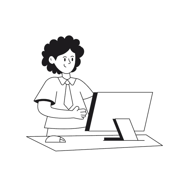 Ilustración de las poses de comunicación vectorial de coloración