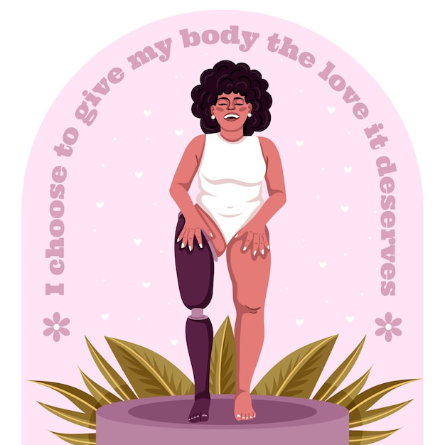 Ilustración positiva del cuerpo dibujado a mano