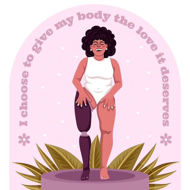 Vector ilustración positiva del cuerpo dibujado a mano