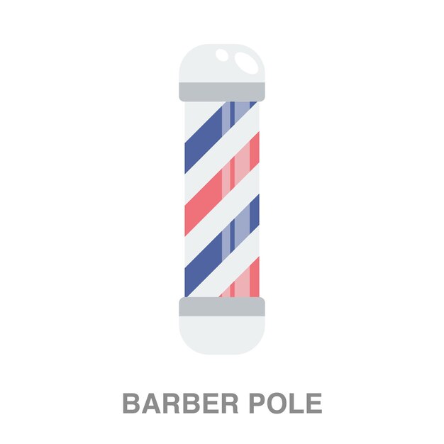 Ilustración de poste de barbero sobre fondo transparente