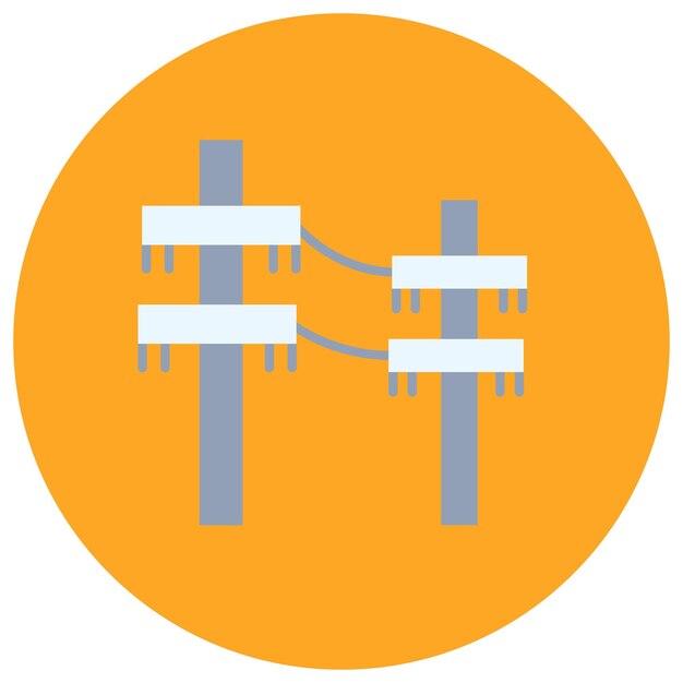 Ilustración de un poste eléctrico aplanado