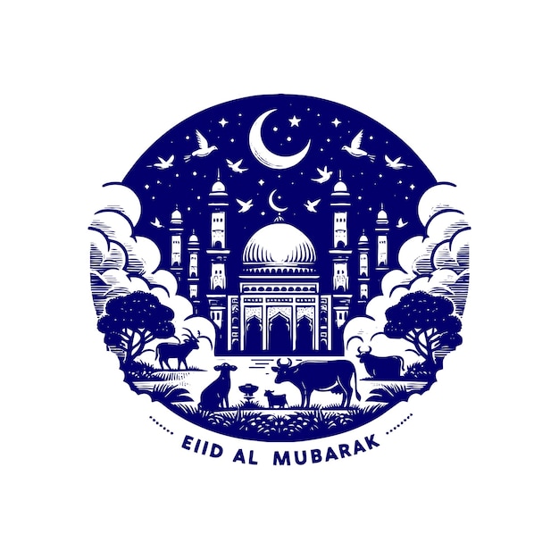 Vector ilustración del póster de eid al adha mubarak