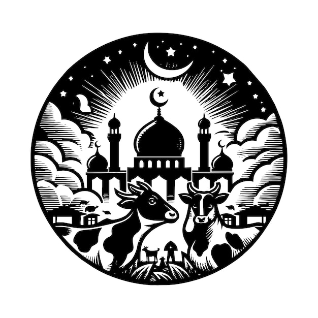 Vector ilustración del póster de eid al adha mubarak