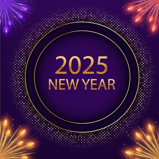 Ilustración de póster vectorial de Año Nuevo Utilización para saludos Pósters Banner