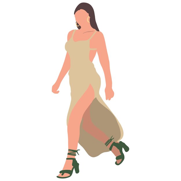 Ilustración de la postura de una mujer madura dibujada a mano