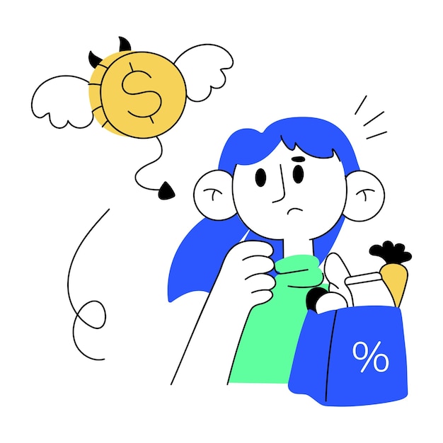 Ilustración práctica que muestra los costos de las compras