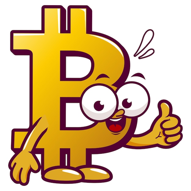 Ilustración del precio de la moneda BTC de la criptomoneda Bitcoin Ilustración de la mascota del personaje Ilustración vectorial