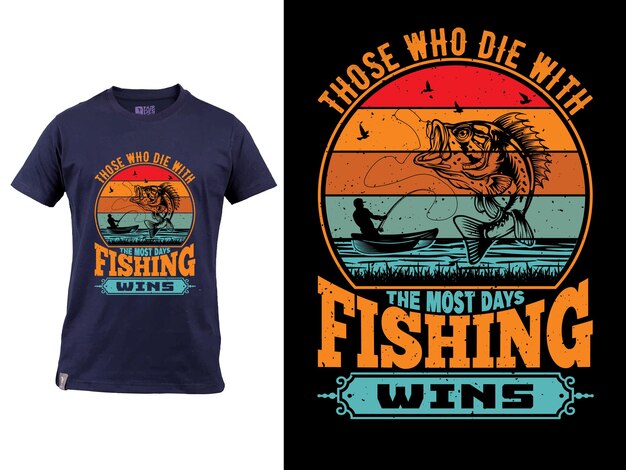 Ilustración premium hombre de pesca diseño de camiseta