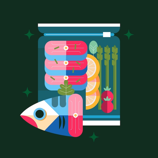 Vector ilustración de preparación de comida de diseño plano