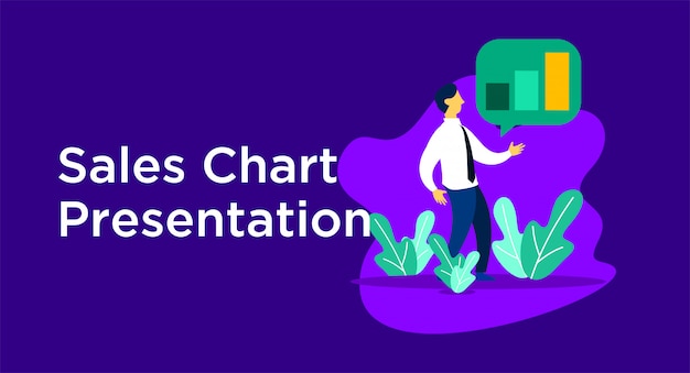 Ilustración de presentación de ventas