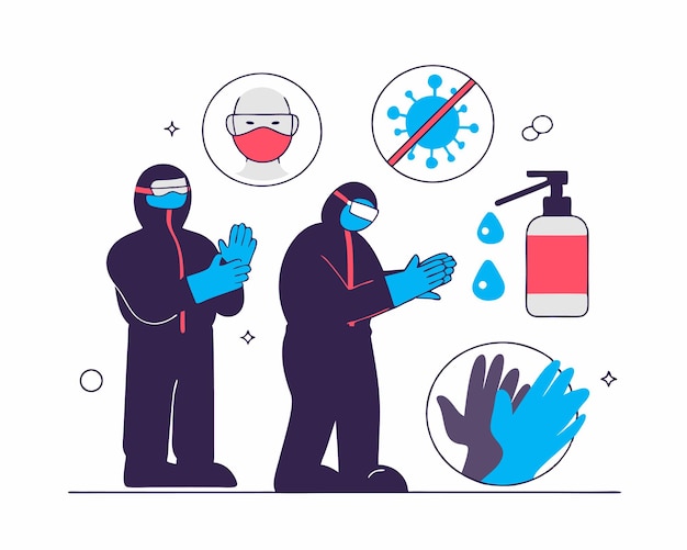 Ilustración de la prevención médica del virus Nipah