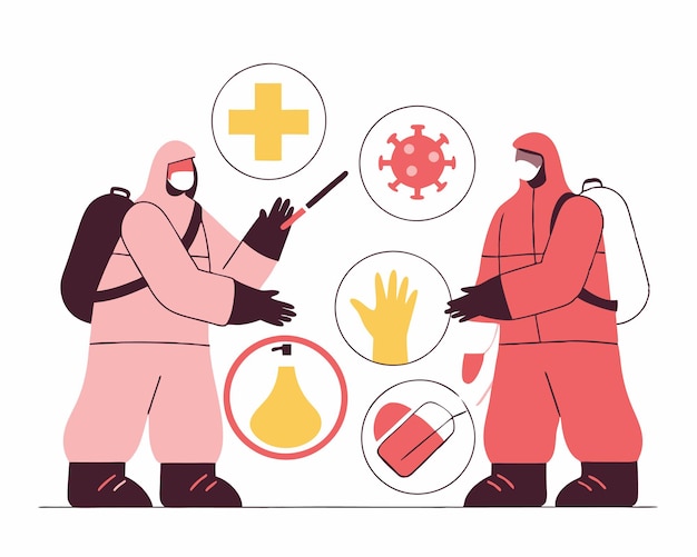 Ilustración de la prevención médica del virus Nipah