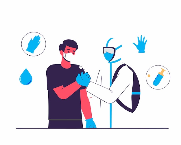 Ilustración de la prevención médica del virus Nipah