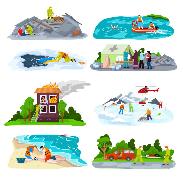 Vector ilustración de primeros auxilios de rescate ahogamiento