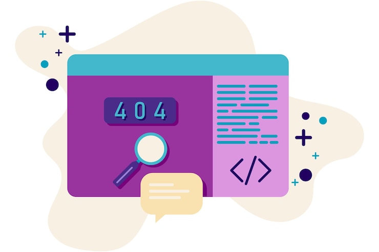 Vector ilustración de problemas cuando se codifica en una computadora