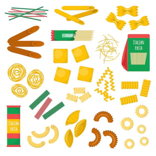 Vector ilustración de productos de pasta.