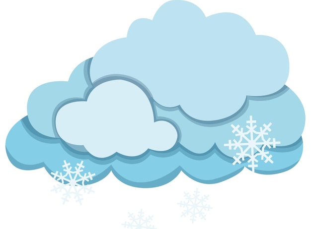 Ilustración del pronóstico del tiempo nevado aislada sobre un fondo blanco