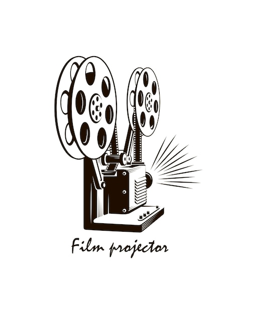 Ilustración de proyector de cine