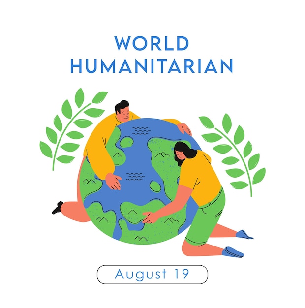 Ilustración Publicación de Instagram del Día Mundial de la Asistencia Humanitaria