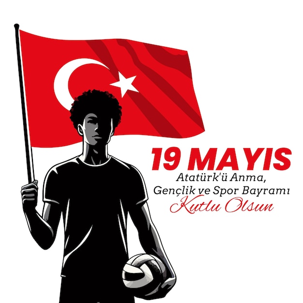 Ilustración de la publicación en las redes sociales para conmemorar el Día de la Juventud y los Deportes de Ataturk