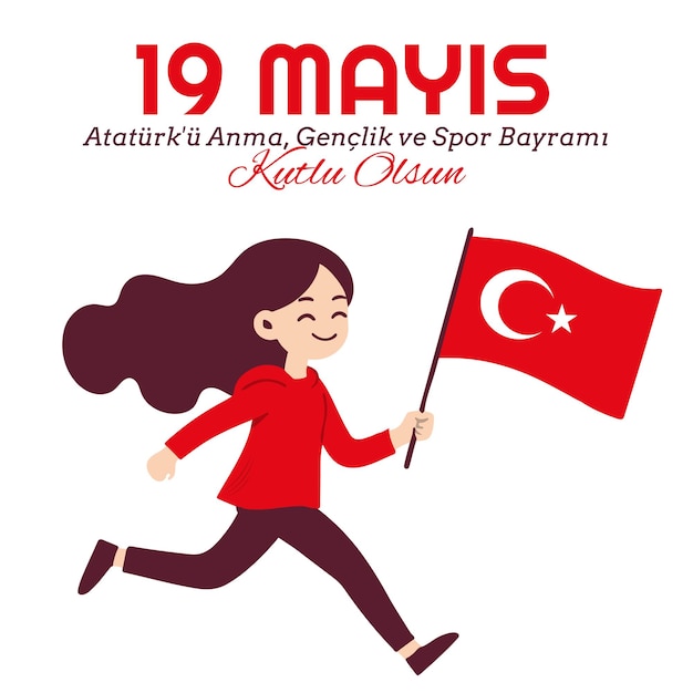 Ilustración de la publicación en las redes sociales para conmemorar el Día de la Juventud y los Deportes de Ataturk