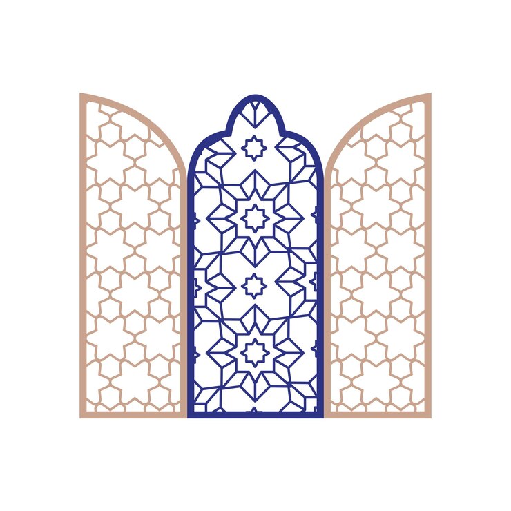 Ilustración de la puerta islámica marroquí