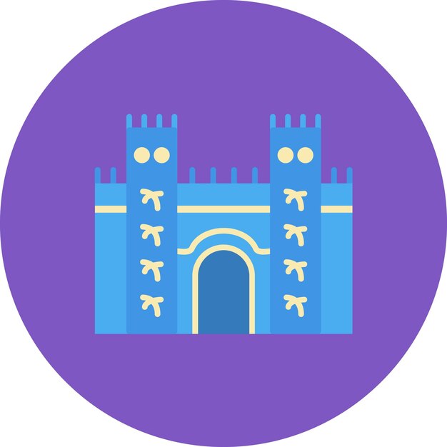 Ilustración de la puerta plana de Ishtar