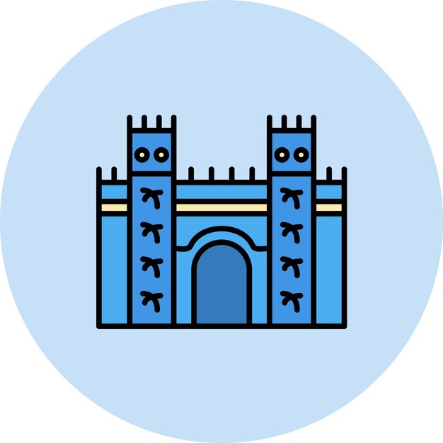 Ilustración de la puerta plana de Ishtar