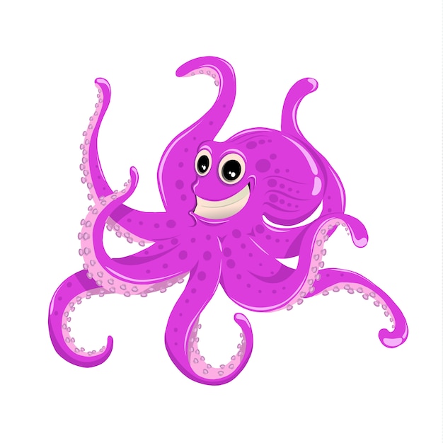 Vector ilustración de un pulpo gigante con tentáculos.