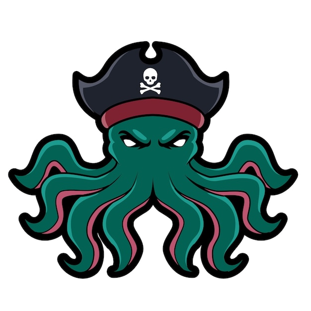 La ilustración del pulpo pirata