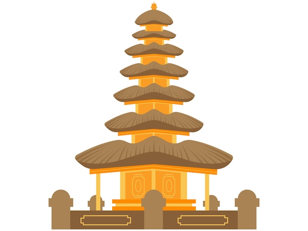 Ilustración del punto de referencia de Pura Bratan Indonesia