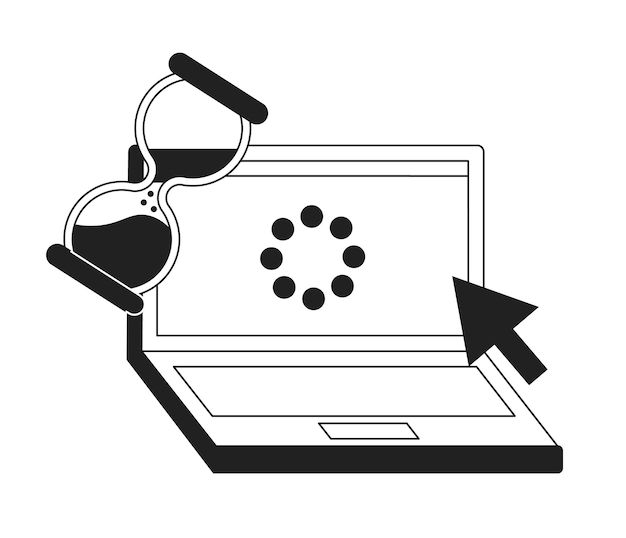 Ilustración de punto de vector de concepto monocromo portátil de carga