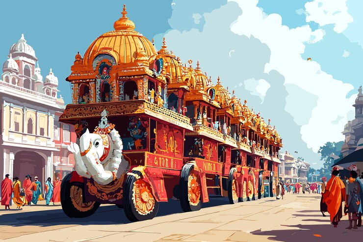 Vector ilustración de puri rath yatra