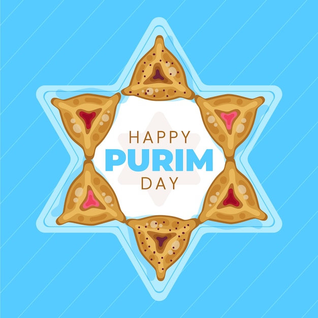 Ilustración de purim plana