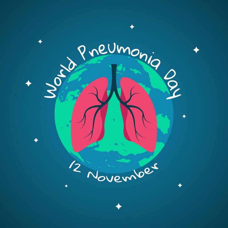 ilustración que conmemora el día mundial de la neumonía