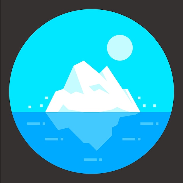 Ilustración que muestra la grandeza y tranquilidad de los icebergs.