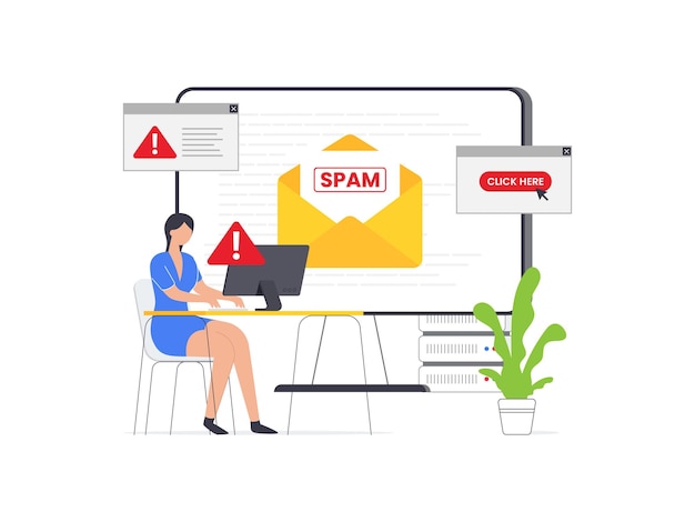 Ilustración que muestra a mujeres víctimas de estafas Idea conceptual para el cibercrimen digital en línea, piratería informática, estafa de phishing, malware y concientización sobre la seguridad financiera