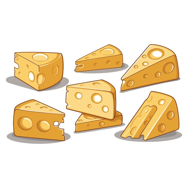 Ilustración de queso de dibujos animados Personaje de queso lúdico en arte vectorial