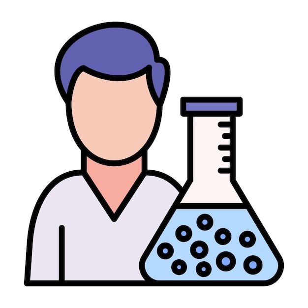 Ilustración del químico plano