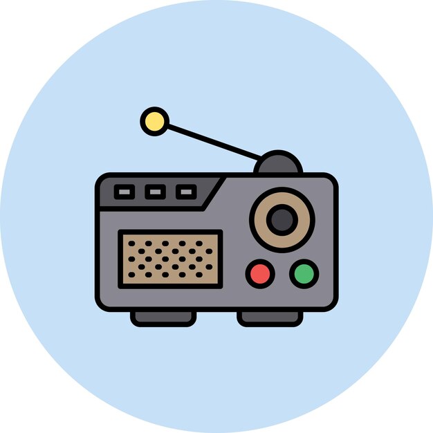 Vector ilustración de radio plana