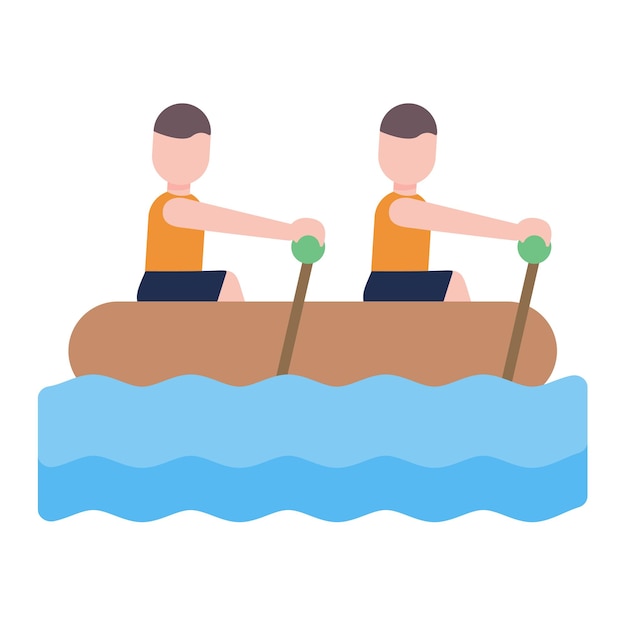 Vector ilustración de rafting plano