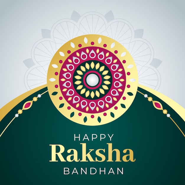 Vector ilustración de raksha bandhan degradado con amuleto