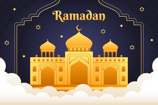 Vector ilustración de ramadán degradado