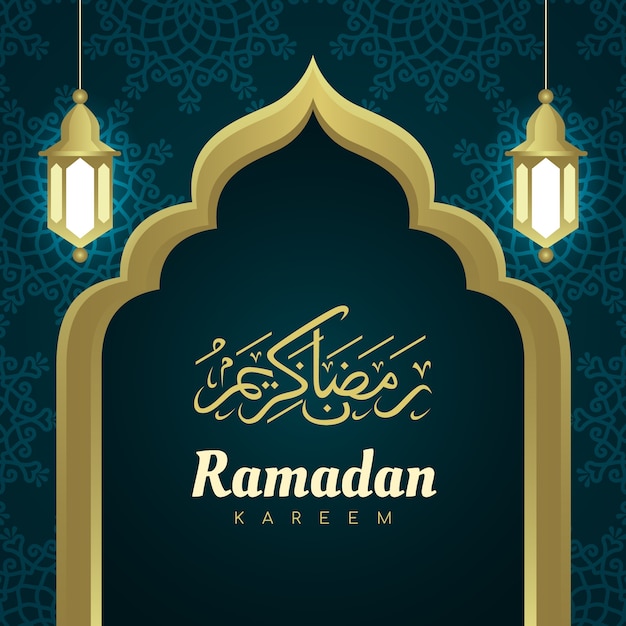 Vector ilustración de ramadán degradado