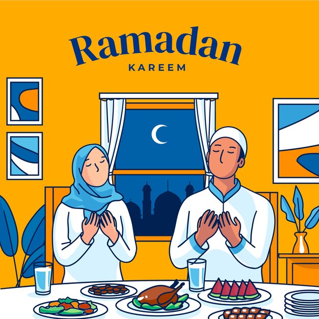 Ilustración de ramadán dibujado a mano