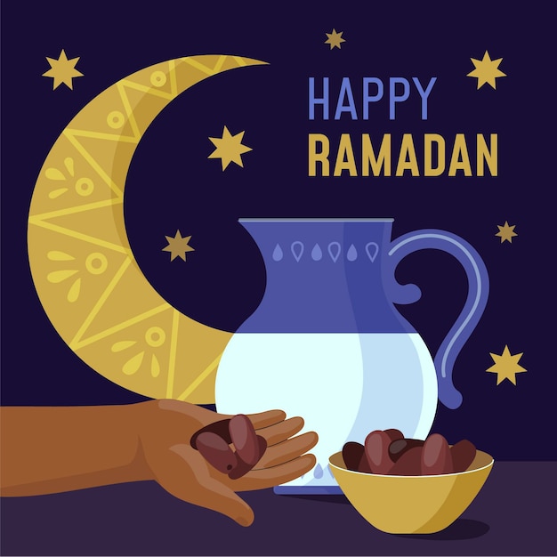 Vector ilustración de ramadan plano orgánico